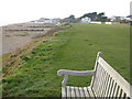 Looking west along the seafront from memorial seat