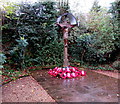 Albrighton War Memorial and poppy wreaths