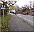 Warning sign - road liable to flooding, Cosford