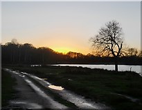 TQ1972 : December sunset after rain, Upper Pen Pond (2) by Stefan Czapski