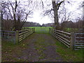 Manger by field gate seen from bridleway