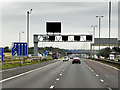 Eastbound M62, New Signal Gantry after Junction 28