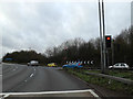 TQ2299 : M25 London Orbital Motorway slip Road by Geographer