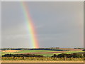 Agricultural view from Rumbleton Law Triangulation Pillar with bonus rainbow