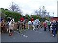 SJ7342 : Woore: North Staffordshire Hunt's Boxing Day Meet 2015 by Jonathan Hutchins