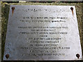 SD4578 : Plaque, commemorative cairn, Ashmeadow Wood, Arnside by Karl and Ali