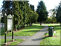 Path and notice board, Woodcock Park