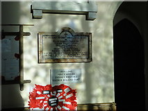 TM3193 : Hedenham War Memorials in dappled light by Adrian S Pye