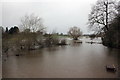 SJ4154 : The River Dee in flood at Farndon by Jeff Buck