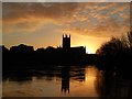 SO8454 : Sunrise over Worcester Cathedral by Philip Halling