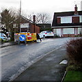 Water network maintenance roadworks, Anderson Place, Malpas, Newport