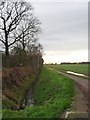 Field track and drain alongside Jub Close Wood