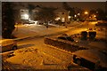 Evening on Rowan Drive, Bearsden, after snow