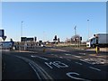 SJ7661 : New southbound slip lane, M6 J.17  by Stephen Craven