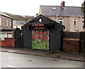 Graffiti-style name on the Snack Shack shutter, Newport