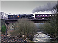SD7915 : Flying Scotsman crossing the River Irwell at Brooksbottoms by David Dixon