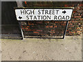 High Street & Station Road sign