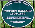 Stephen Ballard plaque, The Winnings, Colwall