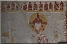 TQ2913 : Clayton; The Church of St. John the Baptist: c12th painting to the right of the chancel arch by Michael Garlick
