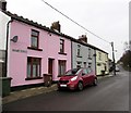 Pink house and red car, Railway Terrace, Brithdir