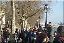 TQ2777 : View of lamp posts on parade on the Embankment #3 by Robert Lamb