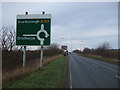 Approaching roundabout on the A165, Gristhorpe