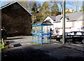 Quakers Yard blue bus shelter