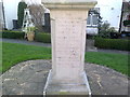 Base of war memorial on Village Road