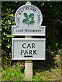 SS2427 : National Trust Car Park sign at Titchberry in Devon by Roger  Kidd