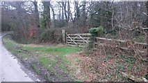 SU3510 : Gate into woodland on Pound Lane by David Martin