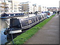 Bobbie Dazzler, narrowboat moored in Brentford Dock basin