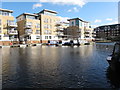 Brentford Lock basin with narrowboats Maharlika and Madam