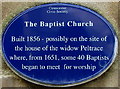 Baptist Church blue plaque, Cirencester