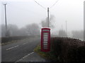 Telephone kiosk beside the Trefeglwys road