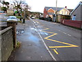 Zigzag yellow markings on Intermediate Road, Brynmawr