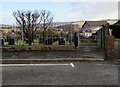 Gate to a path past the edge of a churchyard, Brynmawr