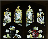 TR0653 : Chilham: St. Mary's Church: Medieval glass fragments 1 by Michael Garlick