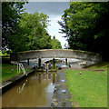 SJ6639 : Wems Bridge and Lock near Adderley, Shropshire by Roger  Kidd