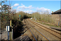 ST5393 : Railway heading North out of Chepstow Station by Chris Heaton