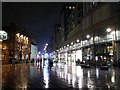 Cardiff: The Hayes on a wet night