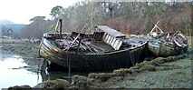 NM5643 : Salen wrecks, February 2016 by Peter Evans