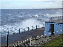 NZ4059 : High tide at Roker by Oliver Dixon