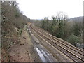 View north onto the railway line near Treforest