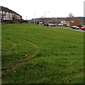 Twin tracks on the grass, Bettws, Newport