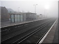 SJ3478 : A hazy morning at Hooton railway station in December 2009 by John S Turner