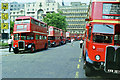 RT buses, Finsbury Square, 1989