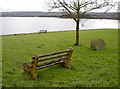 ST5660 : Lakeside seat and memorial by Neil Owen