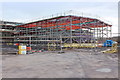 ST1899 : Construction of Sports Hall, Islwyn High School, March 2016 by M J Roscoe