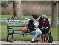 Mother and daughter in the gardens