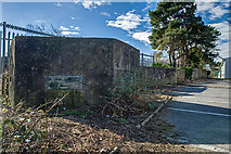 SZ1593 : WWII defences in the environs of Bournemouth & Christchurch: Avon Trading Park, Christchurch - pillbox & cubes (1) by Mike Searle